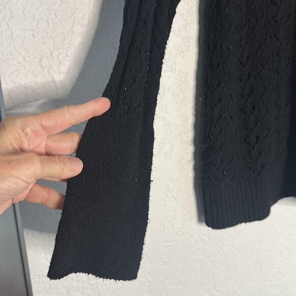 Free People Ginger Lace Up Knit Sweater Goth Whimsigoth Boho Sheer Front Tie - Picture 8 of 10